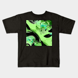 Light green with black and blue Kids T-Shirt